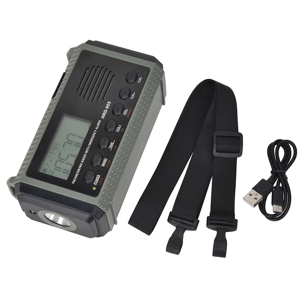 Hand crank/solar AM/FM/SW/NOAA Radio